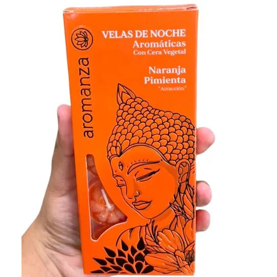 Velas de noche aromanza naranja pimienta